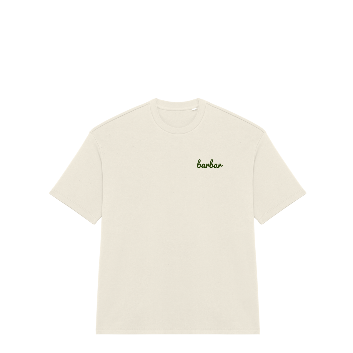 Oversized French Terry T-shirt (BarBar Khaki logo)