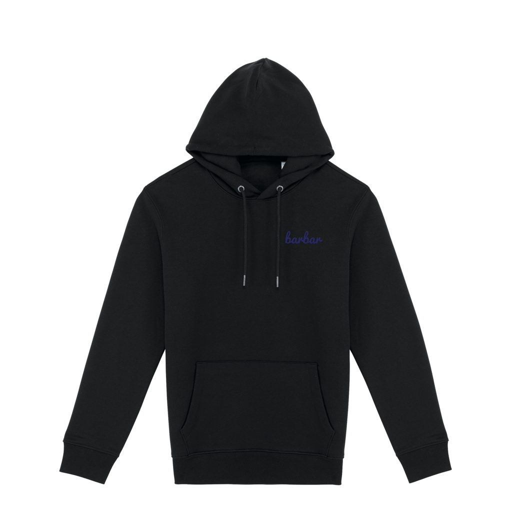 Uniseks Hoodie (BarBar Navy blue logo)