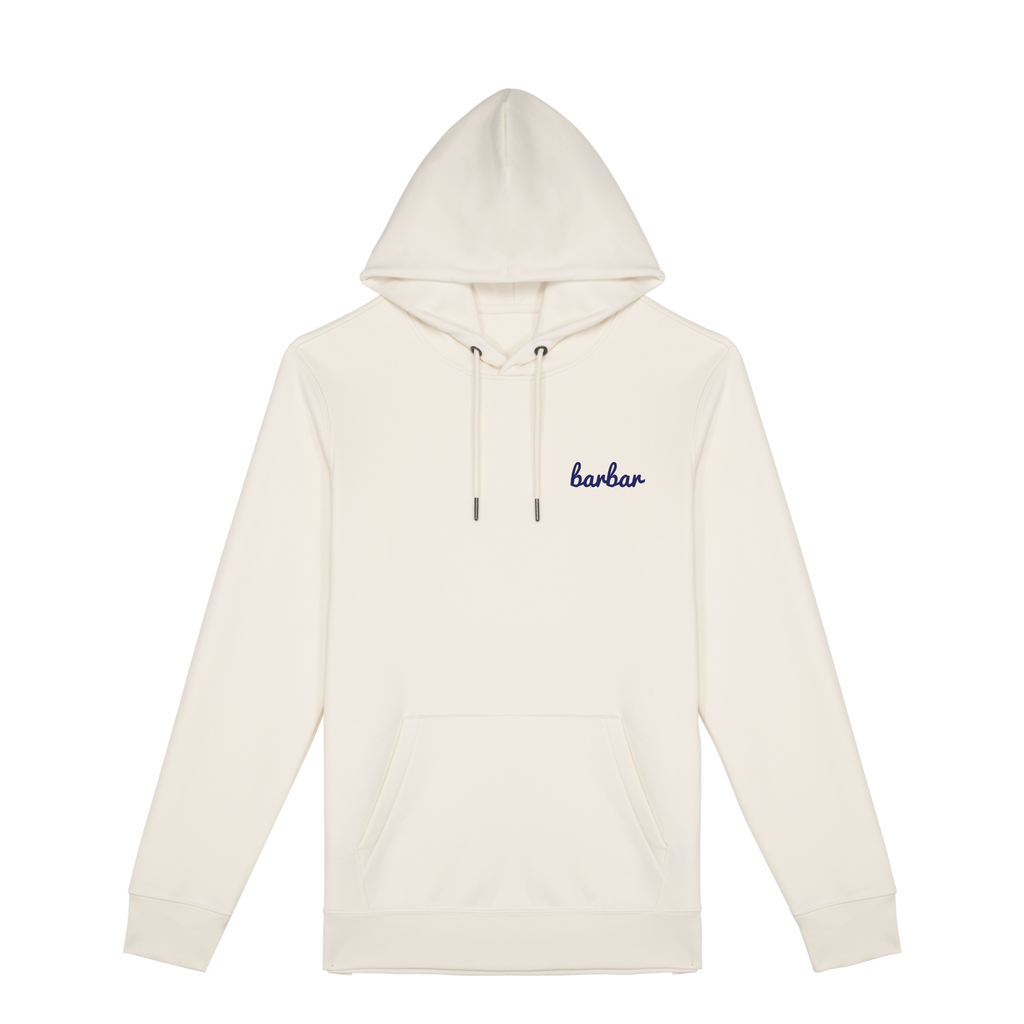 Uniseks Hoodie (BarBar Navy blue logo)