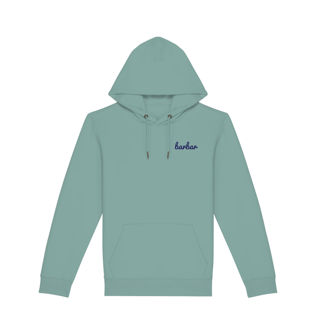 Uniseks Hoodie (BarBar Navy blue logo)
