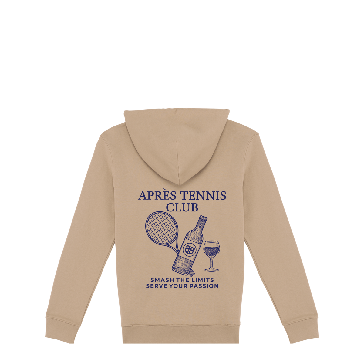 Uniseks Hoodie Après Tennis Club (Navy Blue logo)