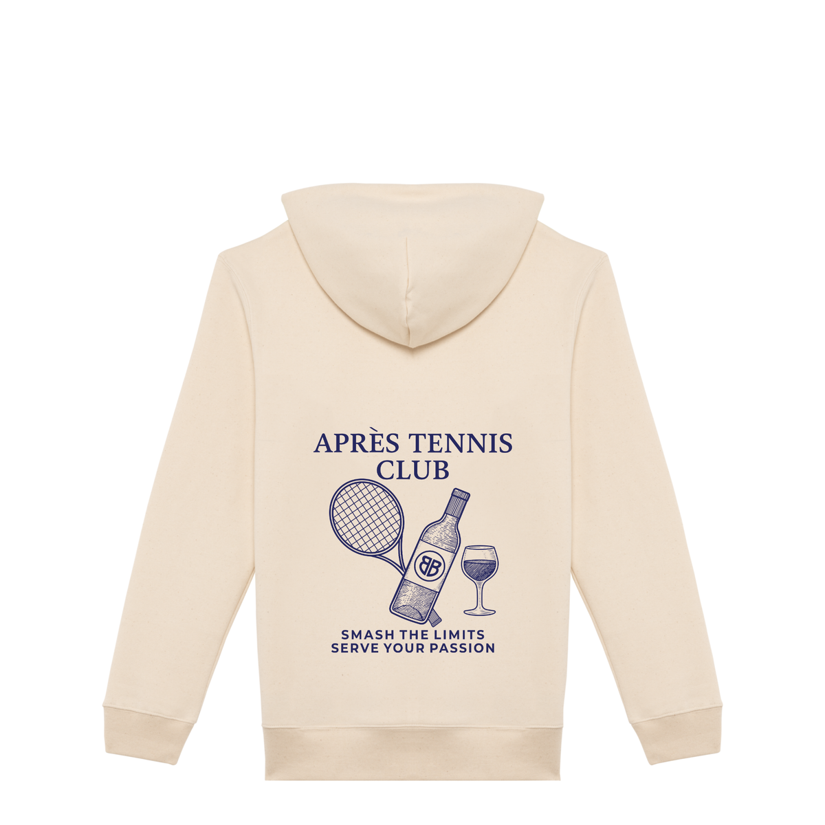 Uniseks Hoodie Après Tennis Club (Navy Blue logo)