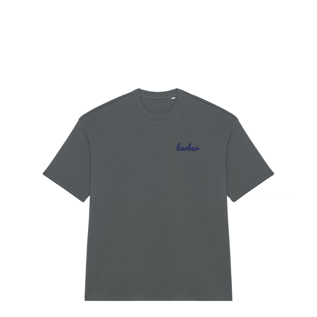 Oversized French Terry T-shirt (BarBar Navy Blue logo)