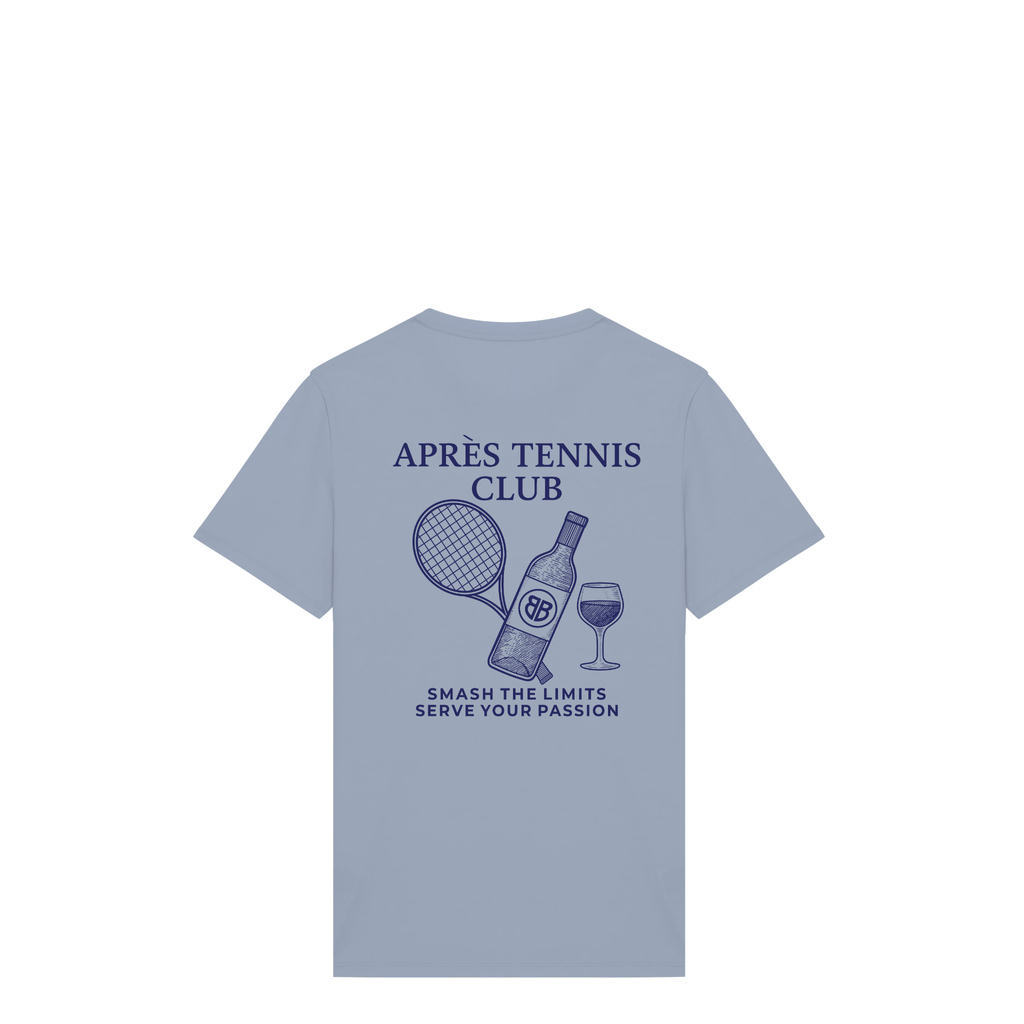 Uniseks T-shirt Après Tennis Club (Navy Blue logo)