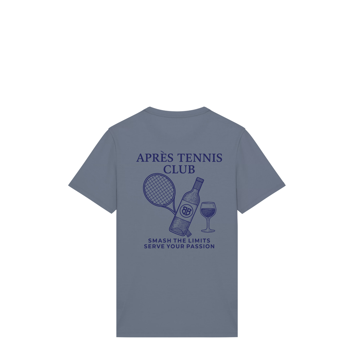 Uniseks T-shirt Après Tennis Club (Navy Blue logo)
