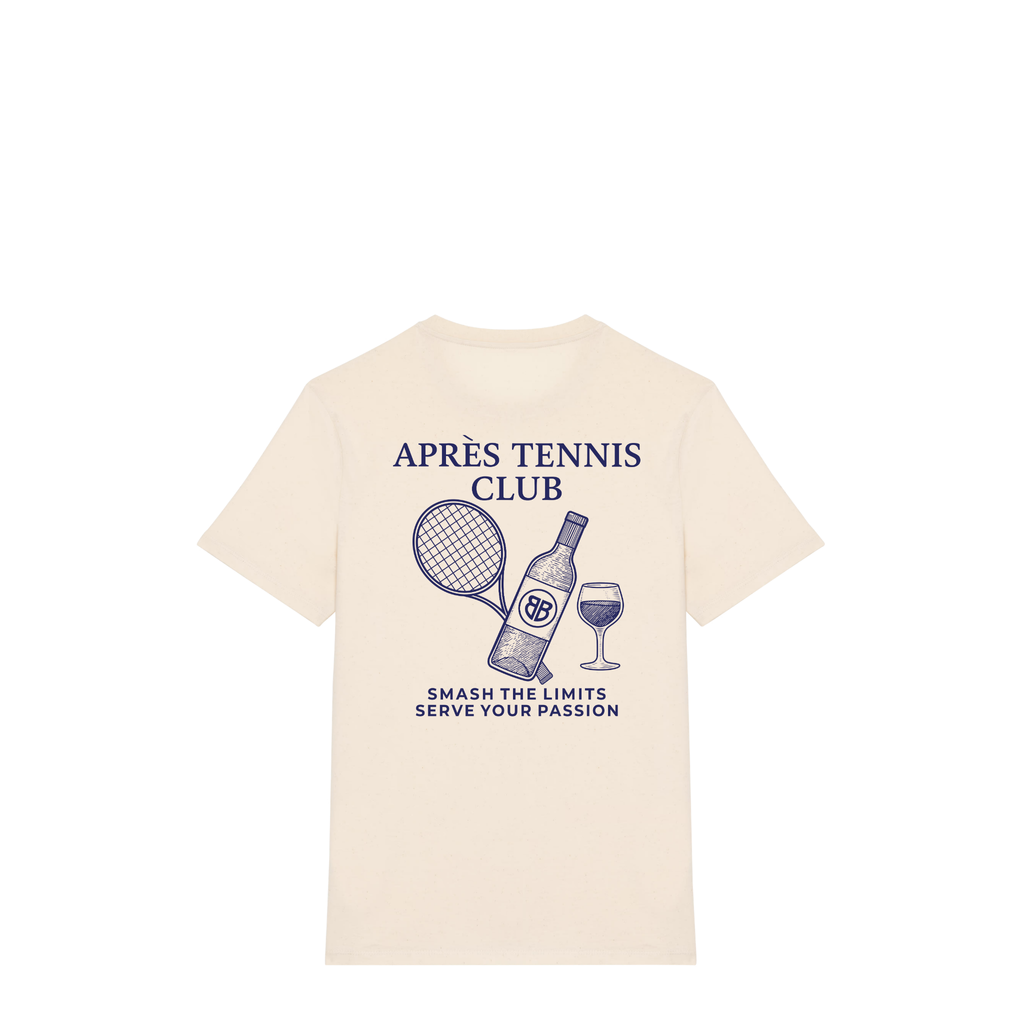 Uniseks T-shirt Après Tennis Club (Navy Blue logo)