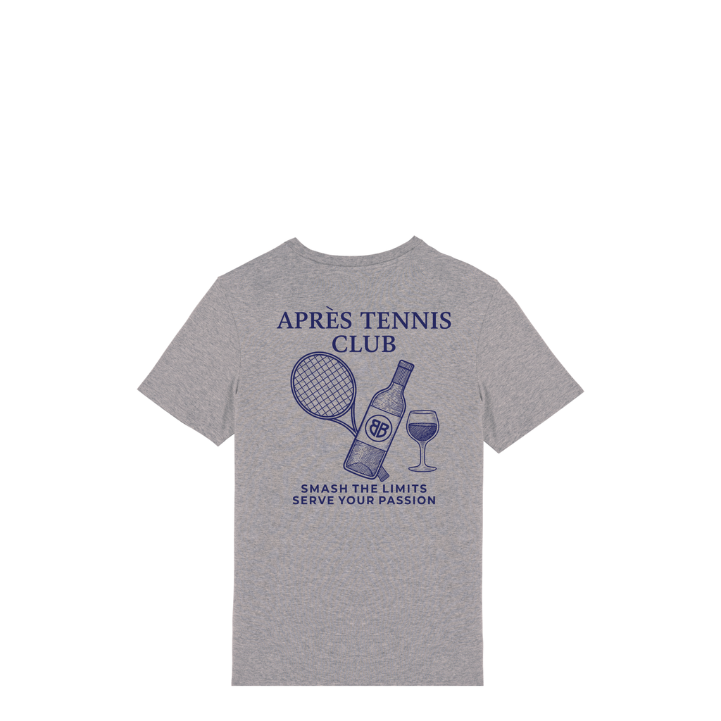 Uniseks T-shirt Après Tennis Club (Navy Blue logo)