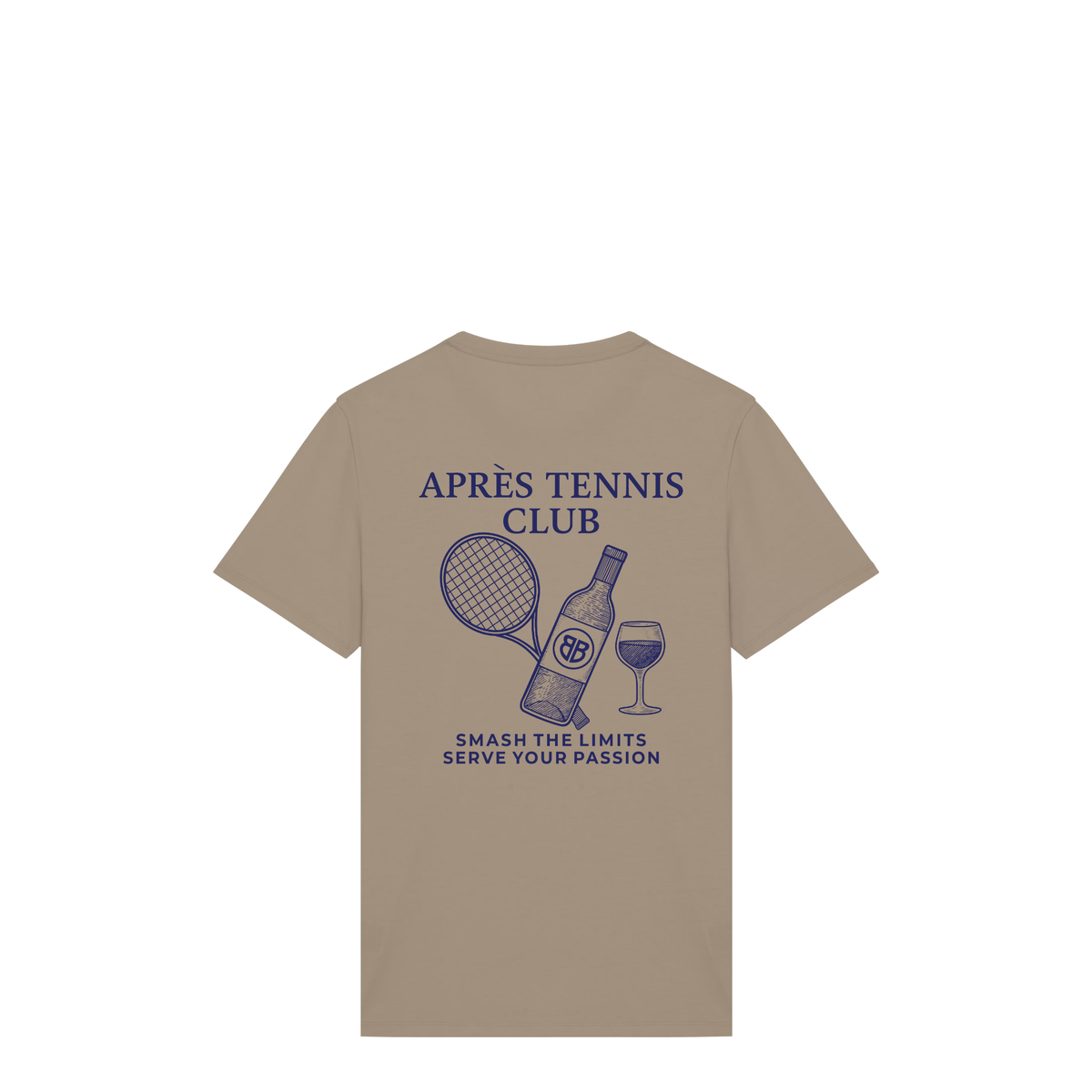 Uniseks T-shirt Après Tennis Club (Navy Blue logo)