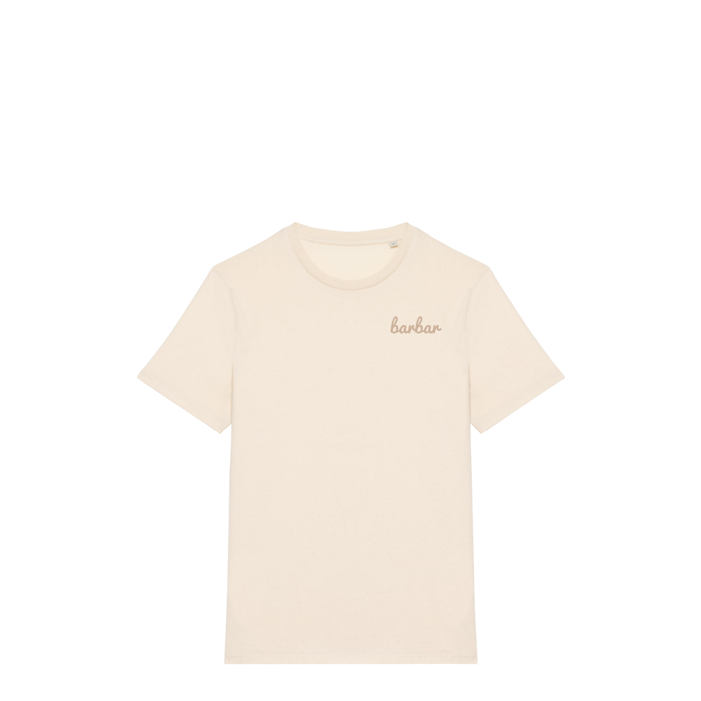 Uniseks T-shirt (BarBar Off-white logo)
