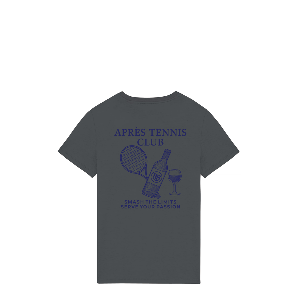 Uniseks T-shirt Après Tennis Club (Navy Blue logo)