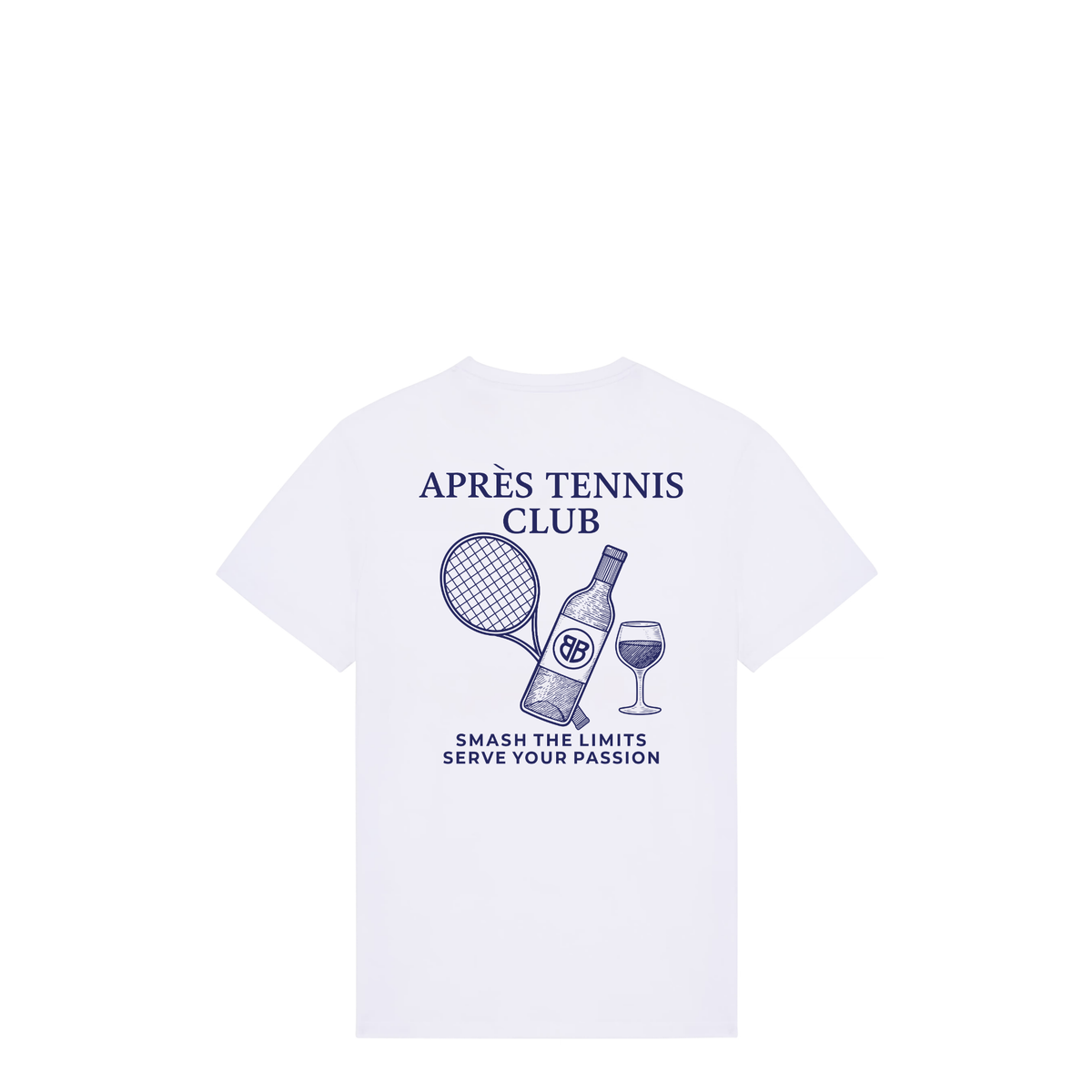 Uniseks T-shirt Après Tennis Club (Navy Blue logo)