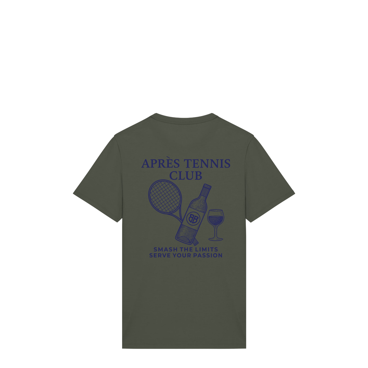 Uniseks T-shirt Après Tennis Club (Navy Blue logo)