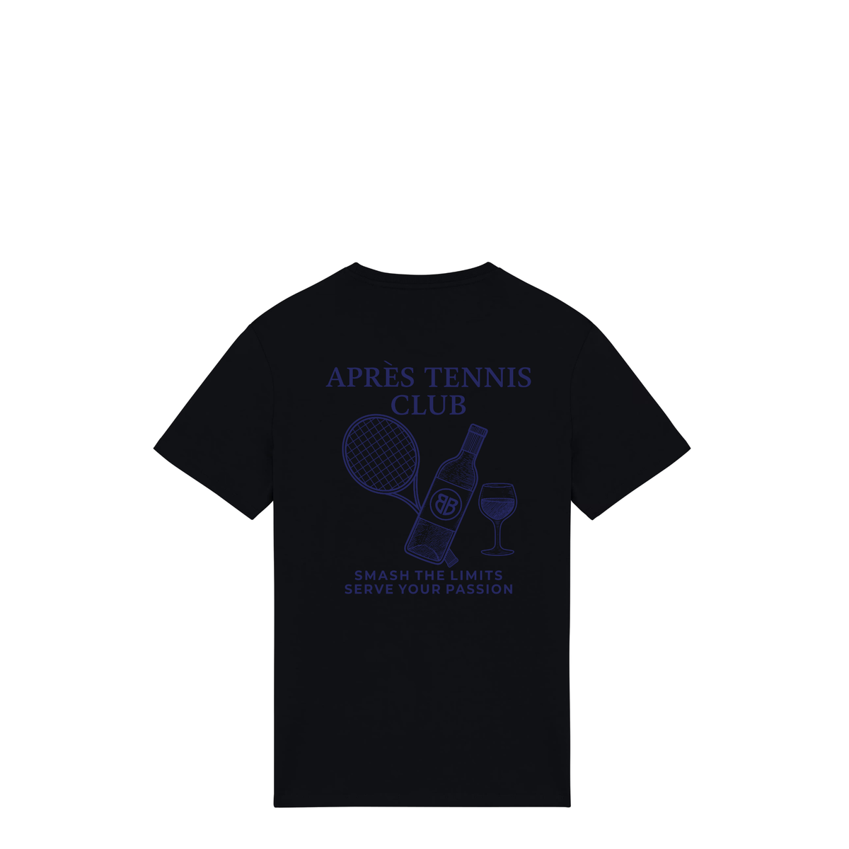 Uniseks T-shirt Après Tennis Club (Navy Blue logo)