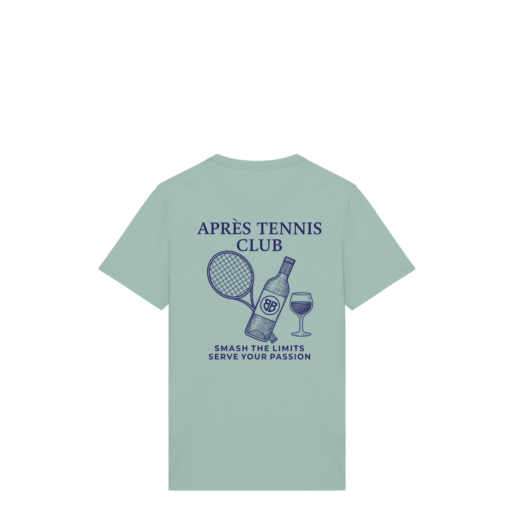 Uniseks T-shirt Après Tennis Club (Navy Blue logo)