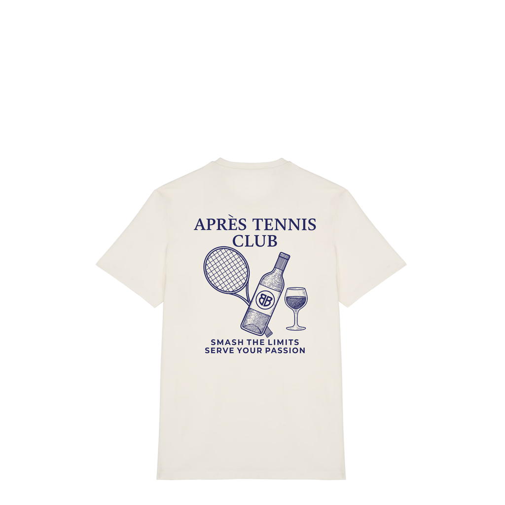 Uniseks T-shirt Après Tennis Club (Navy Blue logo)
