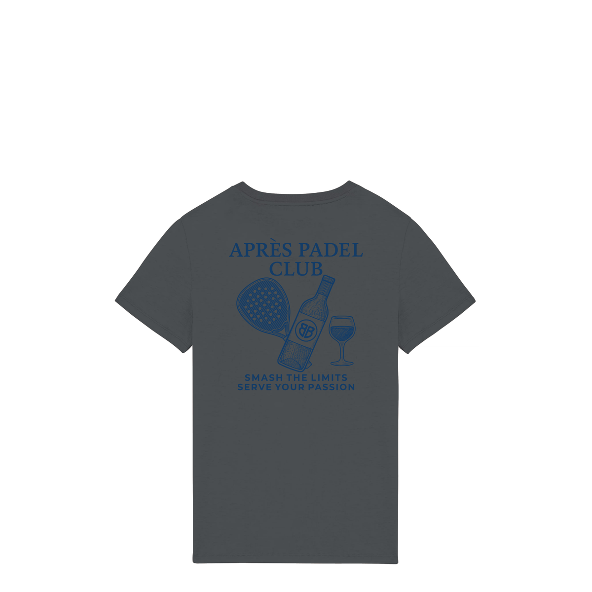 Uniseks T-shirt Après Padel Club (Navy Blue logo)