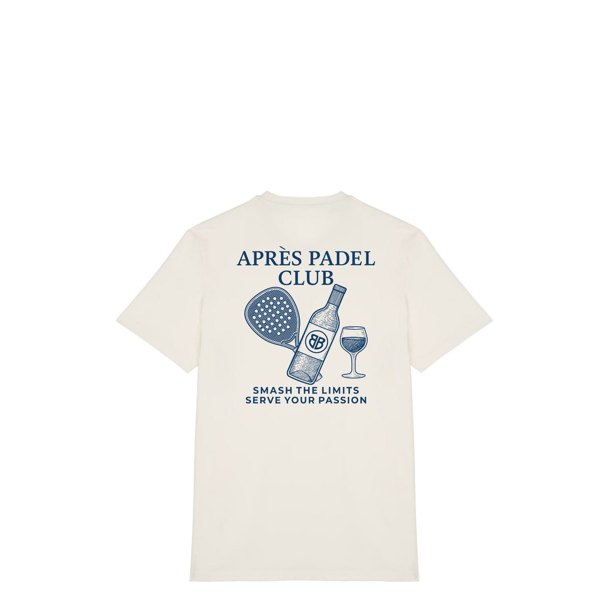 Uniseks T-shirt Après Padel Club (Navy Blue logo)