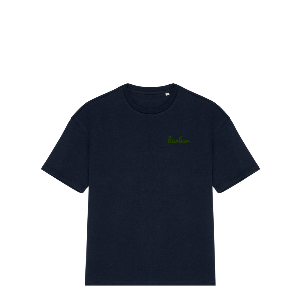 Oversized French Terry T-shirt (BarBar Khaki logo)