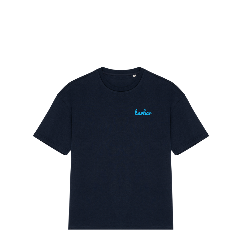 Oversized French Terry T-shirt (BarBar Light Blue logo)