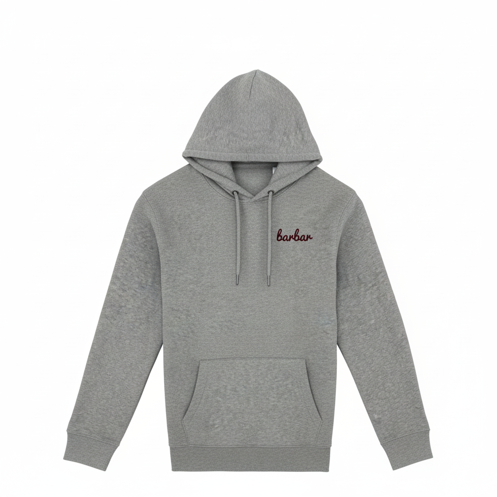 Moon Grey Heather hoodie met BarBar-logo