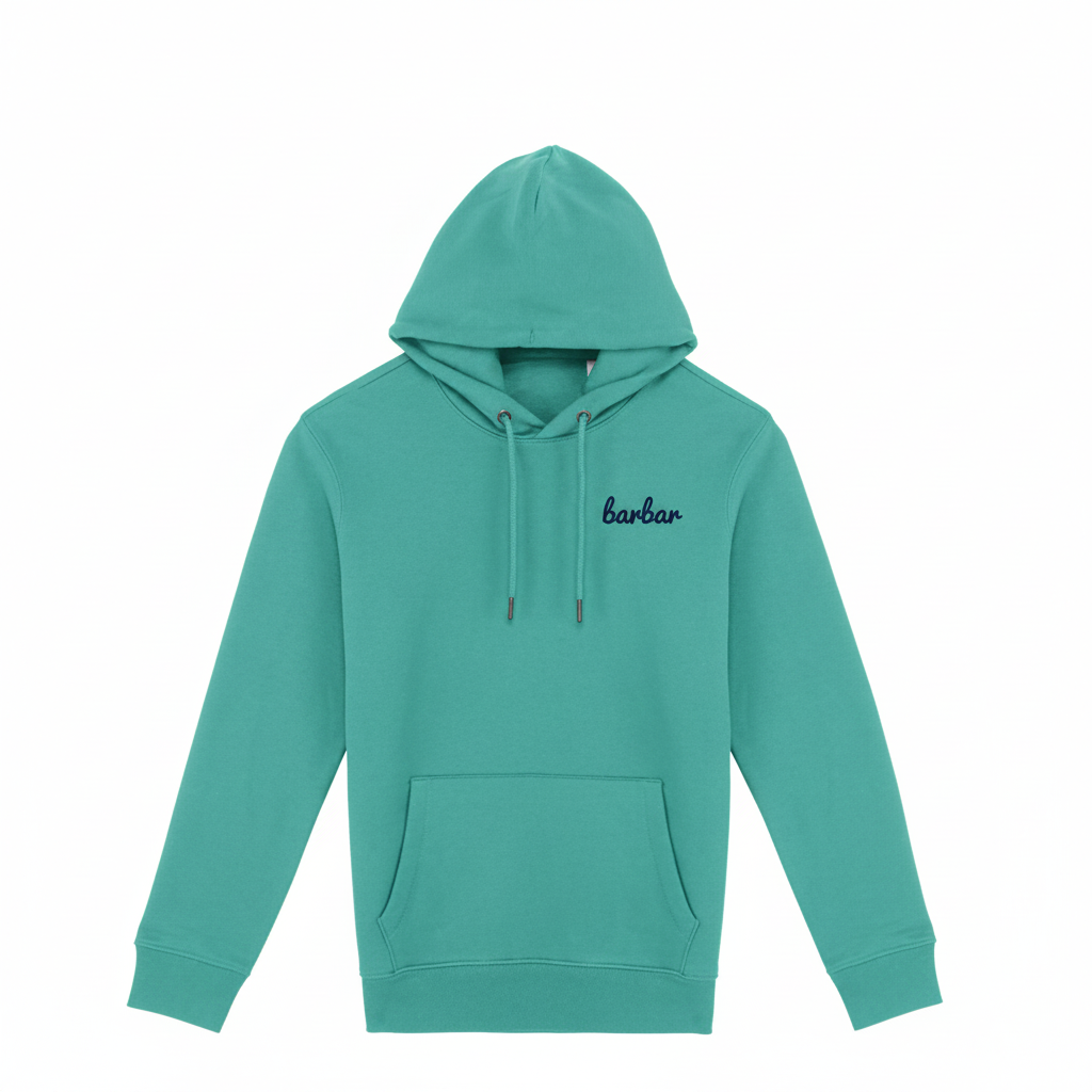 Aquamarine hoodie met BarBar-logo